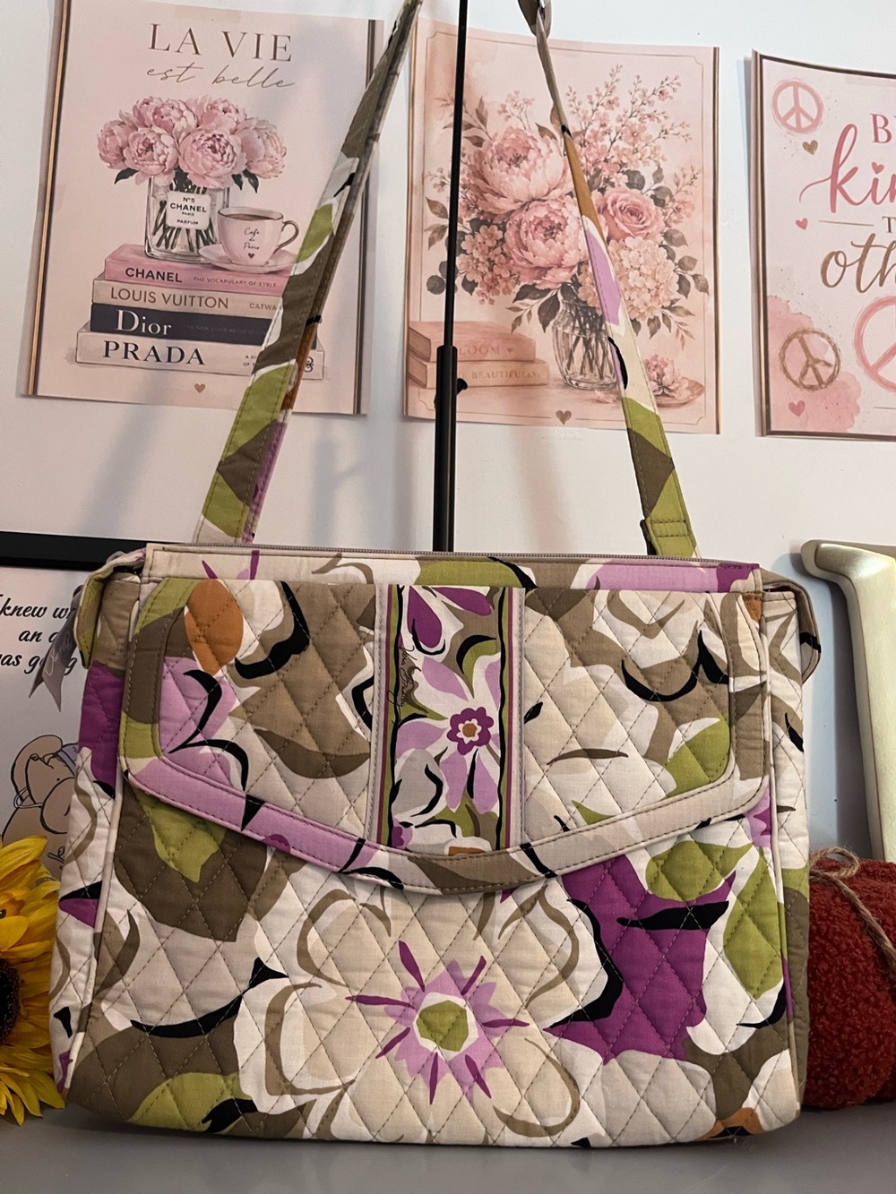 Vera Bradley Portobello Road Quilted Floral Shoulder Tote